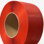 Red PP semi-transparent strapping roll detail